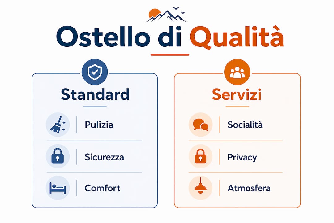 Infografica chiara e servizi di qualità negli ostelli