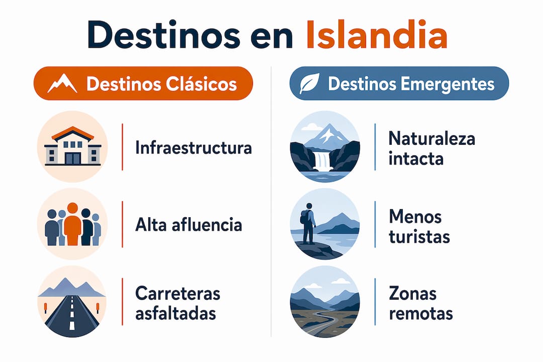 Infografía: descubre y compara los destinos más emblemáticos y las nuevas joyas por explorar en Islandia