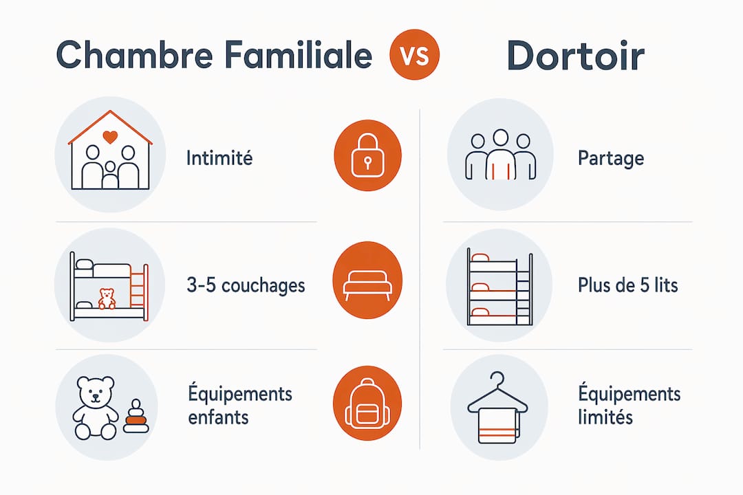 Infographie : Chambre familiale ou dortoir, que choisir ?