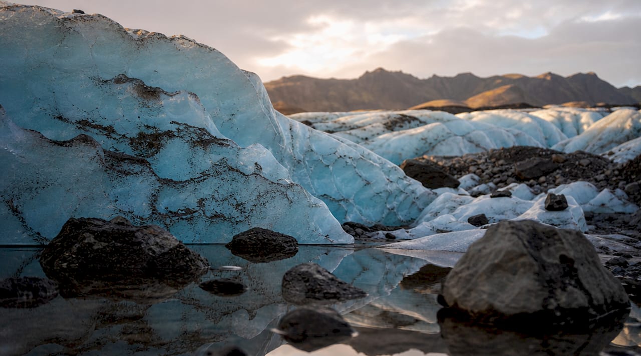 Aerial view of Vatnajökull glacier in Iceland