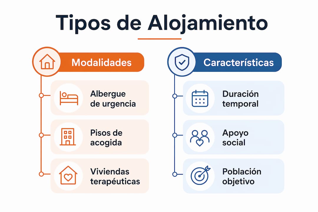 Infografía sobre las diferentes opciones de alojamiento social