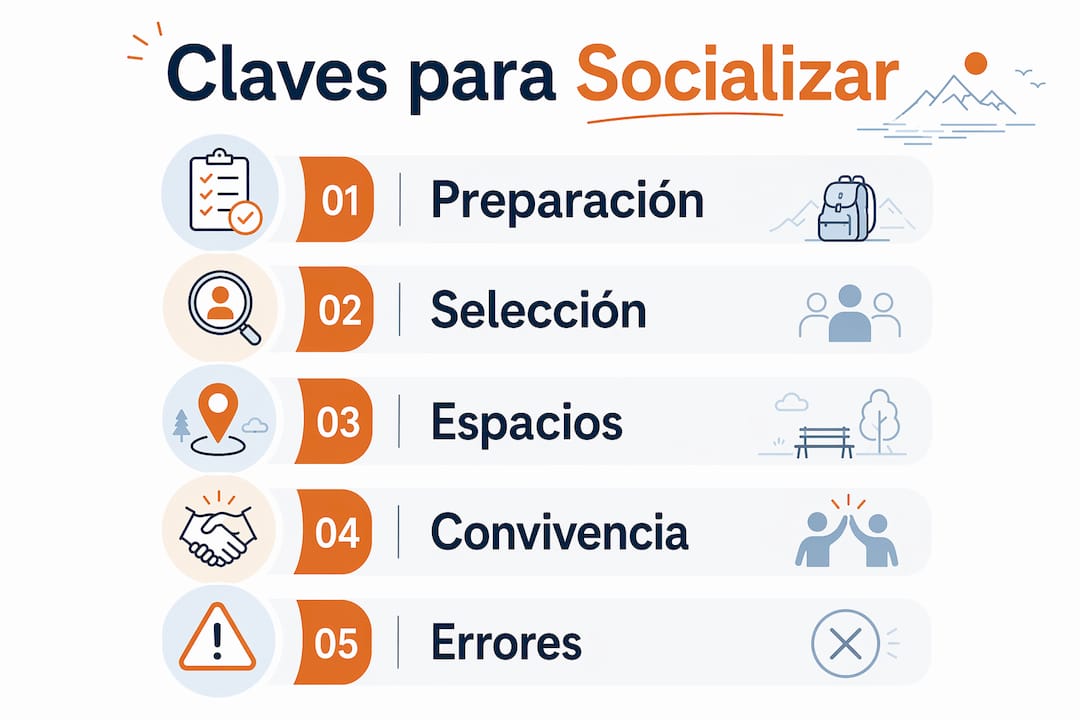 Guía visual con consejos prácticos para hacer amigos y conectar con gente en hostales