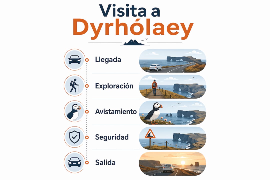 Guía visual con los pasos imprescindibles para disfrutar tu visita a Dyrhólaey