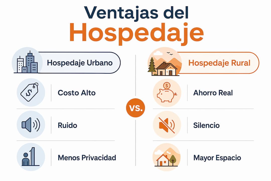 Infografía: ¿Qué ventajas tiene alojarse en el campo frente a la ciudad?