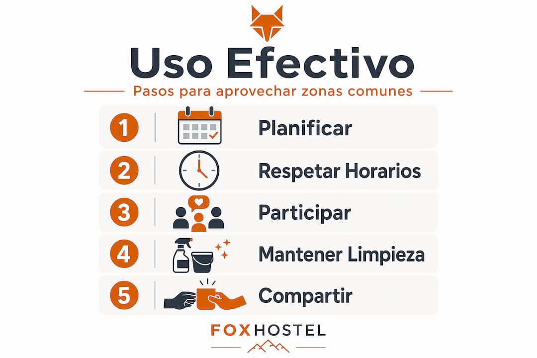 Infografía: cómo sacar el máximo partido a las áreas comunes de un hostel