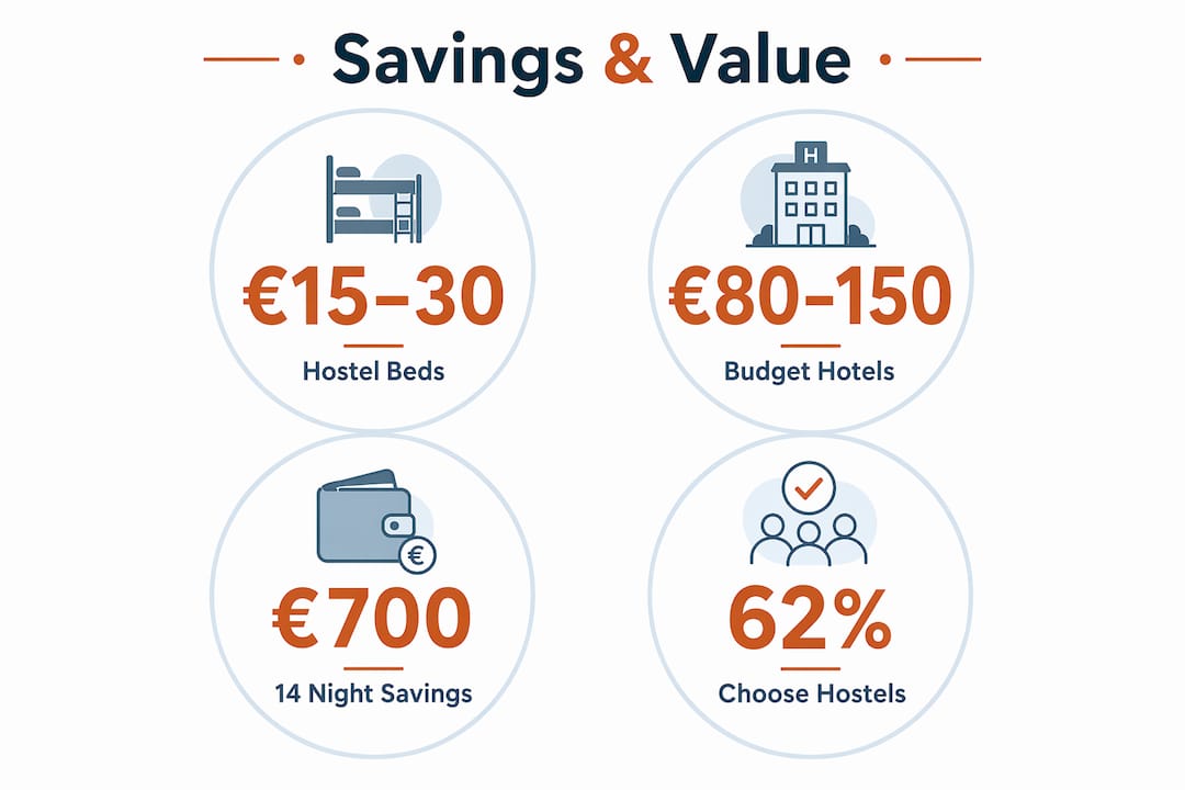 Infographic showing financial benefits of budget lodging