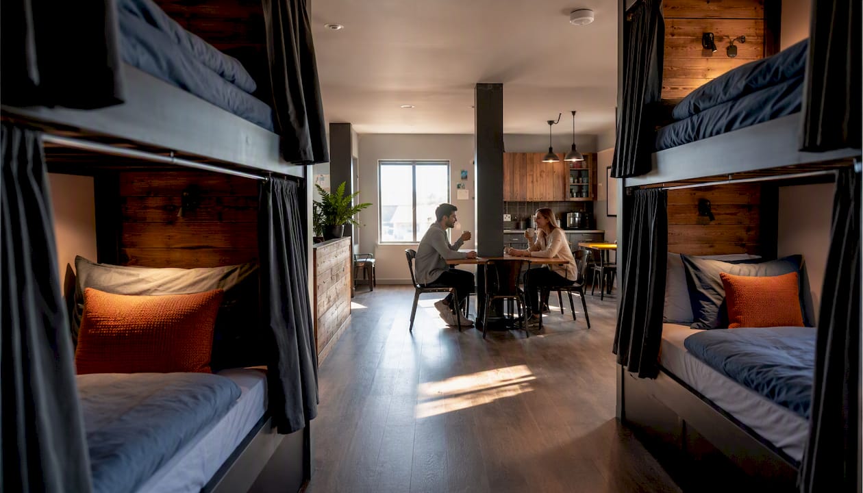 Fox Hostel dorm room interior view