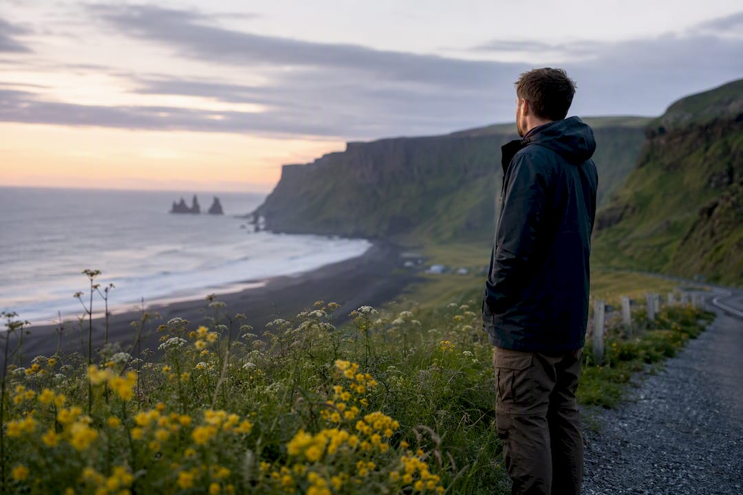 Scenic Iceland South Coast road view