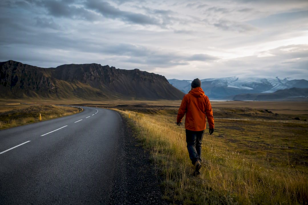 Road leading toward Iceland's South Coast