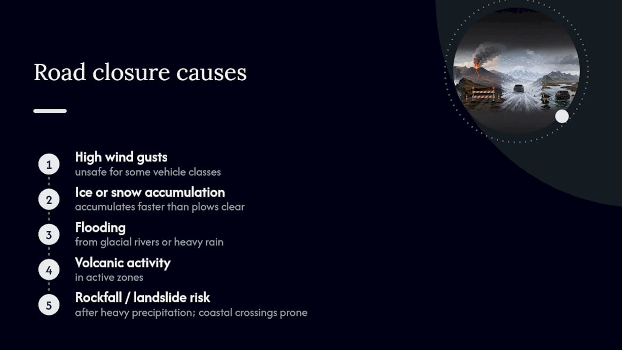 Five causes of Iceland road closures