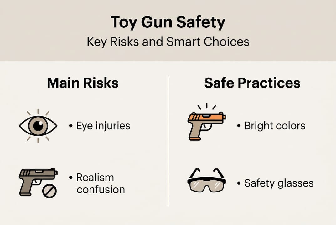 Infographic on toy gun risks and safe tips