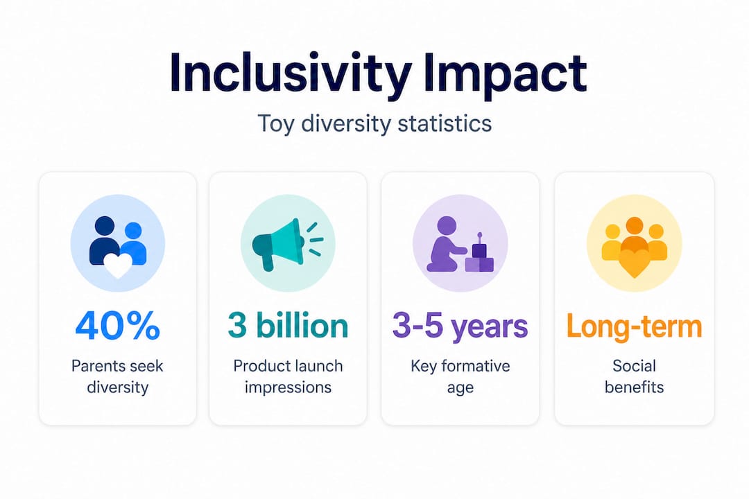 Infographic showing toy inclusivity statistics