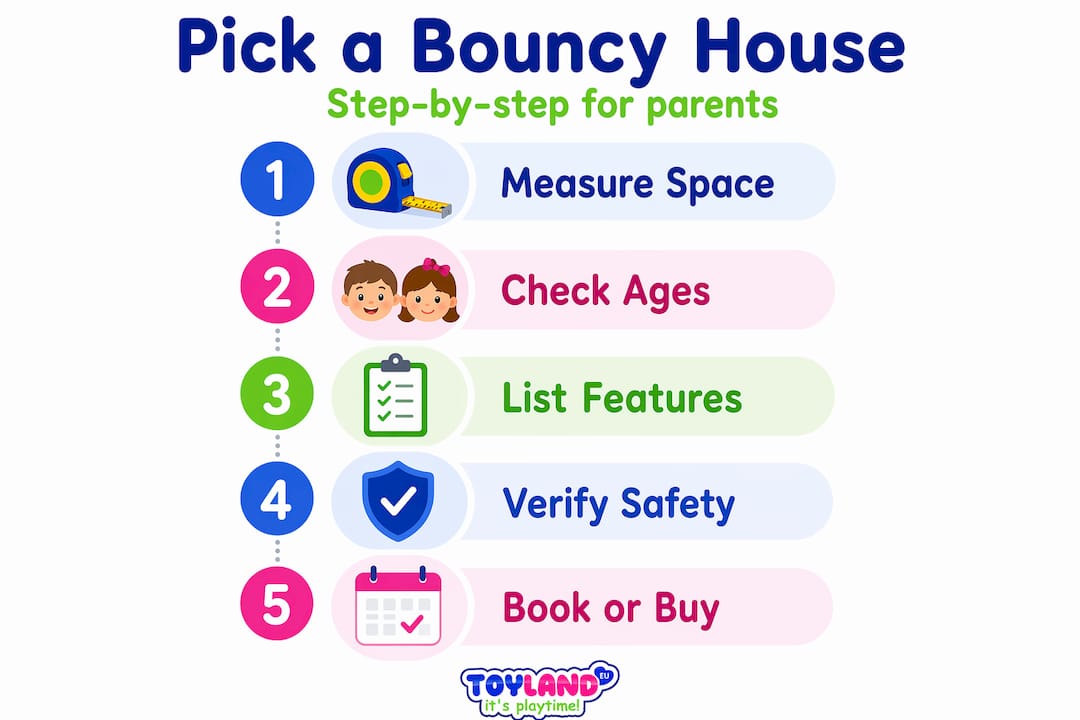 Infographic process for picking bouncy house