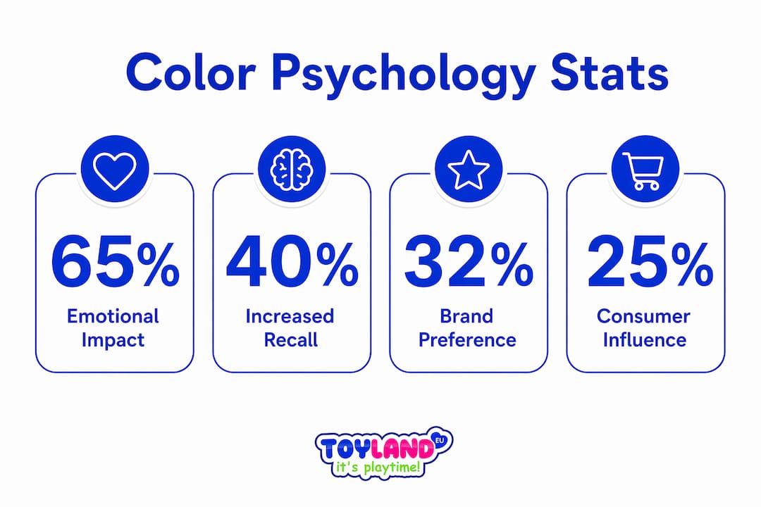 Infographic showing color psychology statistics in marketing
