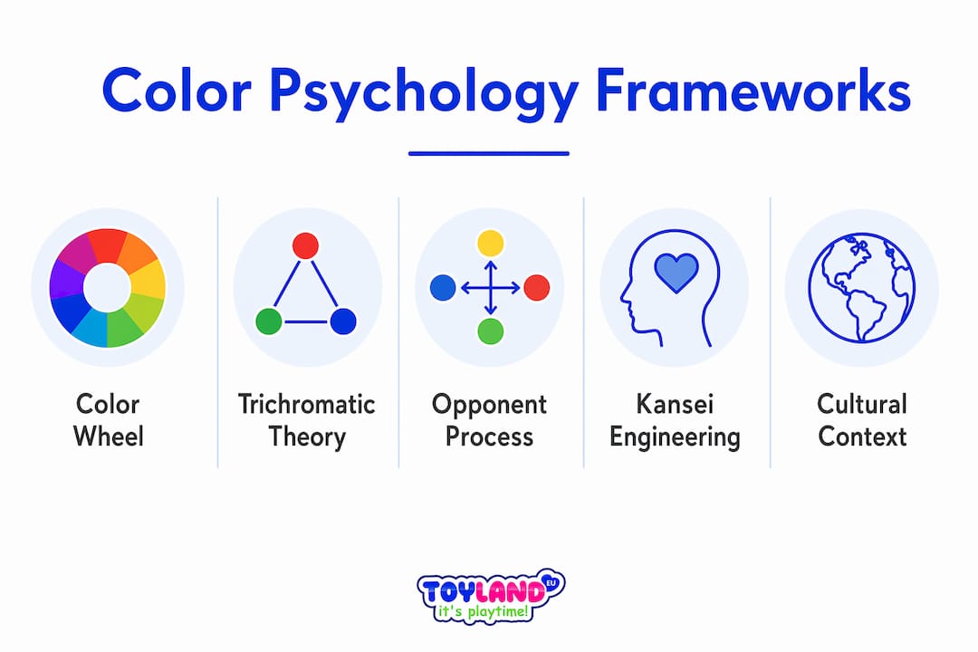 Infographic showing ranked color psychology frameworks