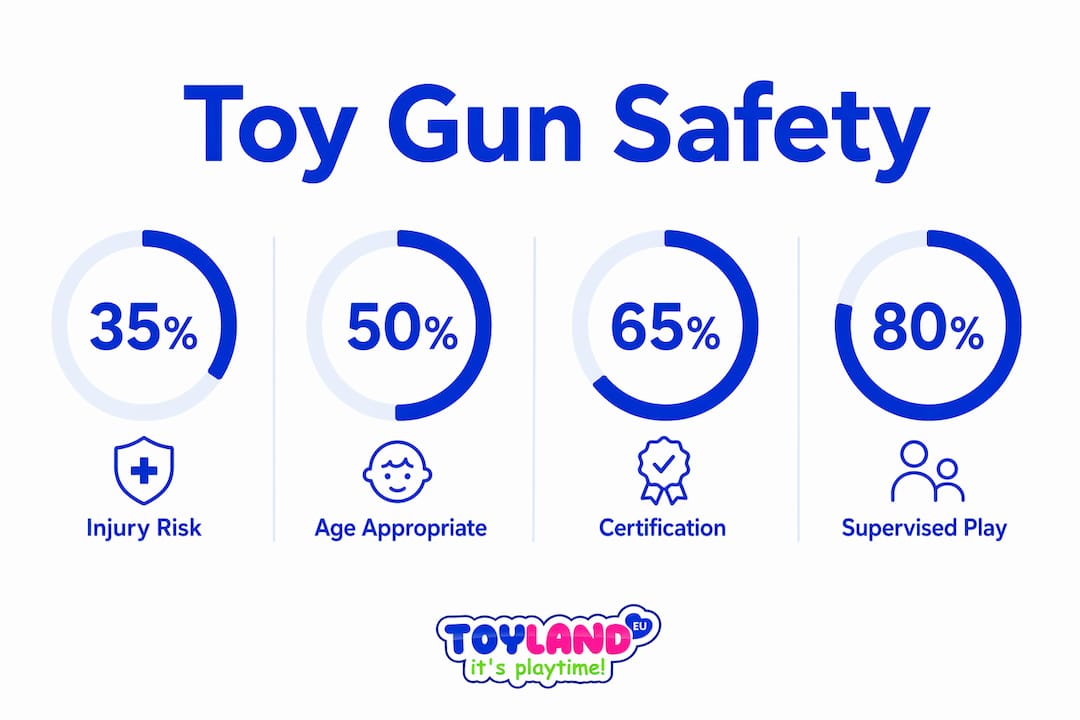 Infographic showing key toy gun safety statistics