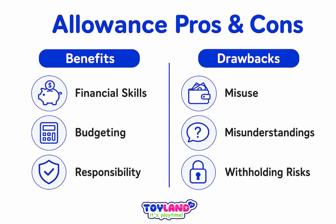 Infographic comparing allowance benefits and drawbacks