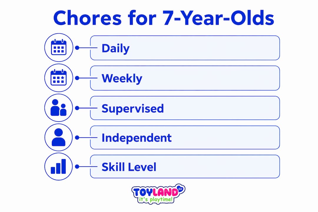 Infographic illustrating age-appropriate chore categories