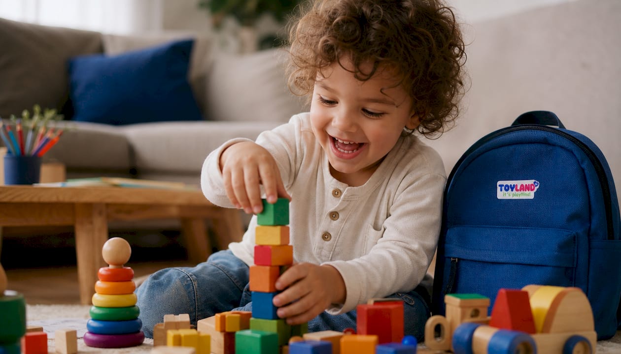 Parent teaching board game rules to child