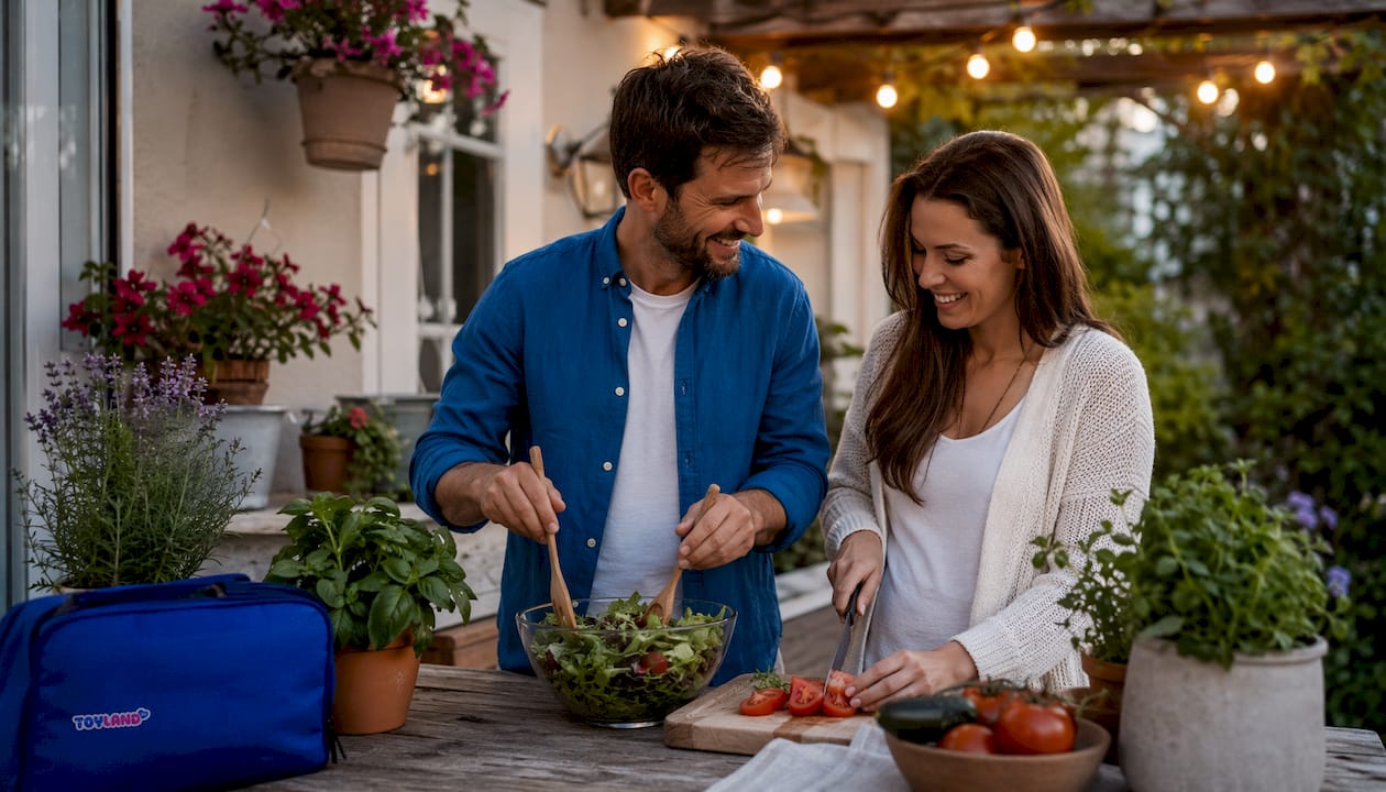 Parents cooking together modeling humility consistently