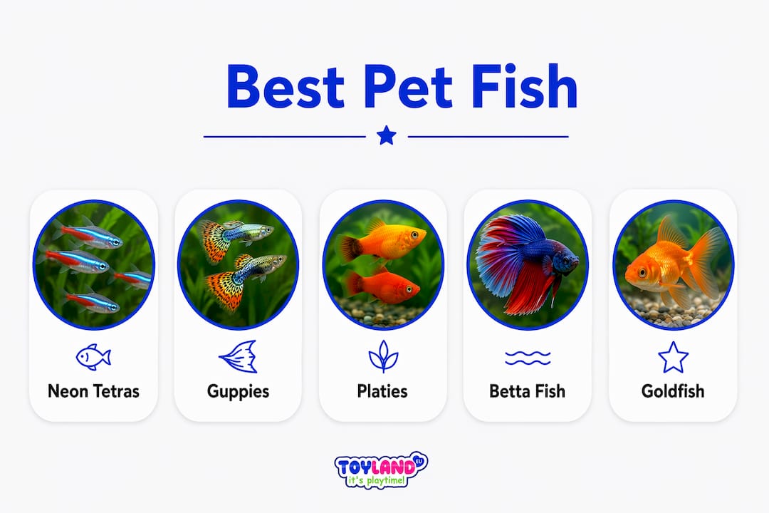 Infographic ranking best pet fish for children