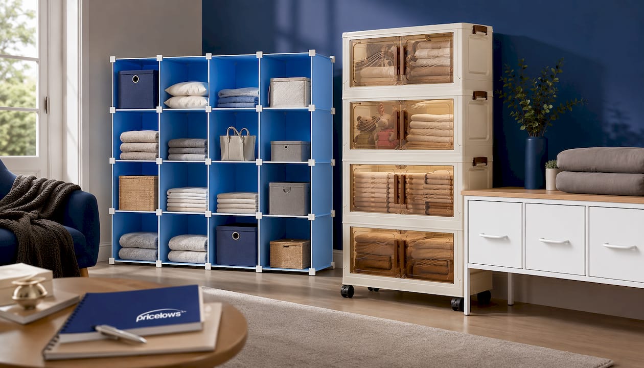 16-Cube Blue Storage Organizer for Home and Office