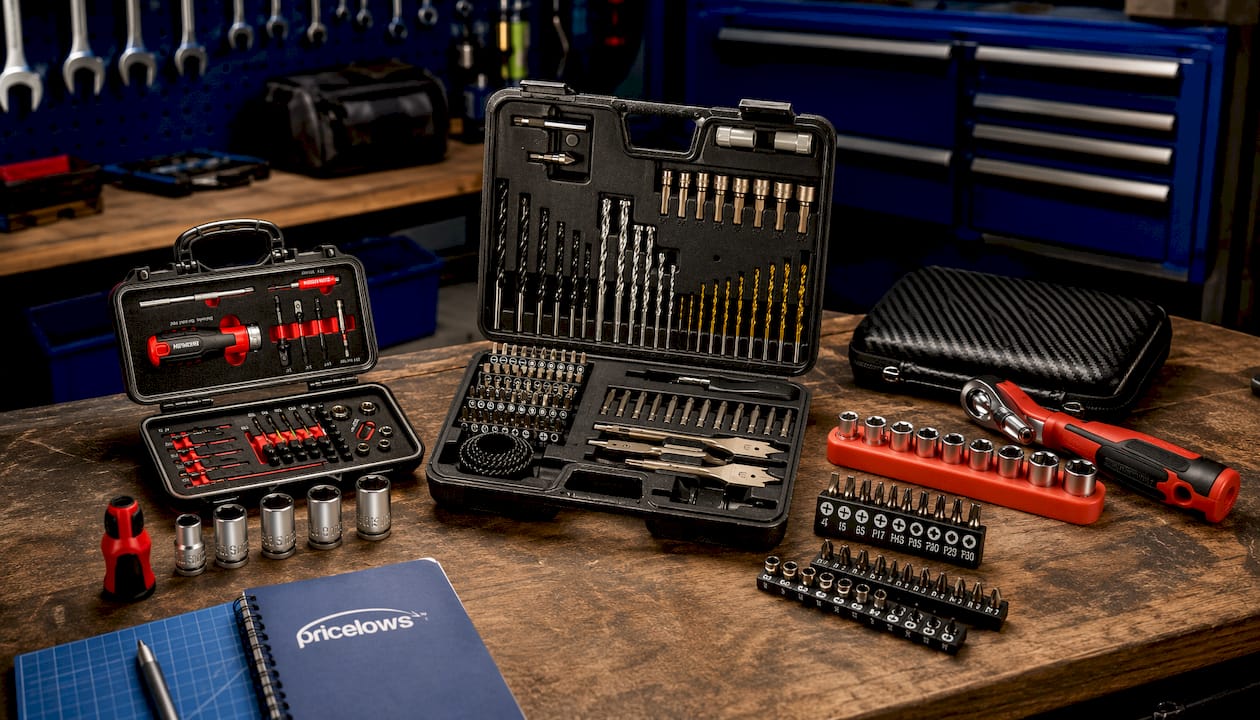 Home Tools Set Durable | Ratchet Handle Included | S2 Bits And Sockets | 42 Piece Kit