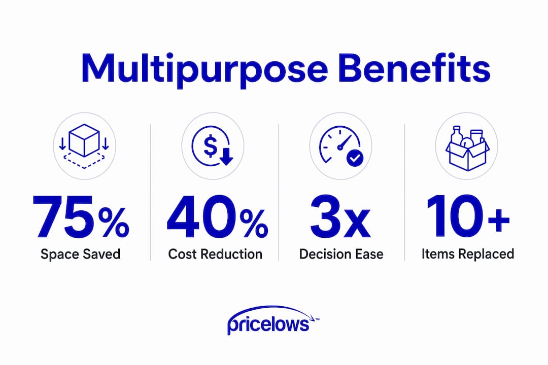 Infographic showing key benefits of multipurpose products