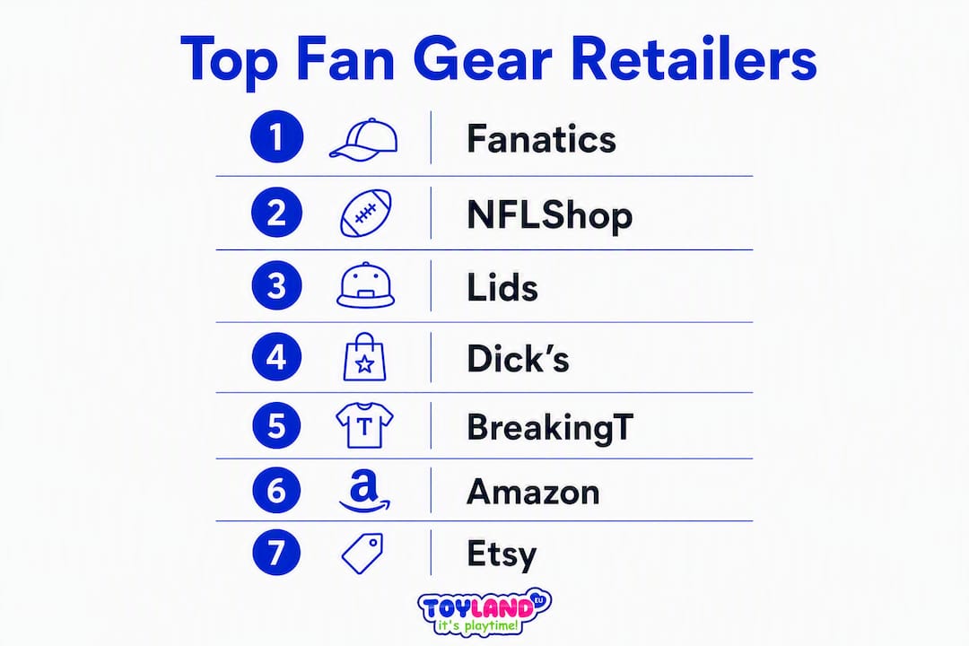 Infographic ranking best fan gear retailers