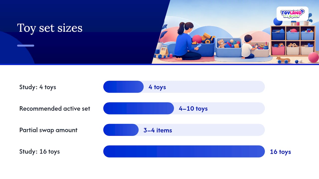 Diagram summarizing toy rotation tips and schedules