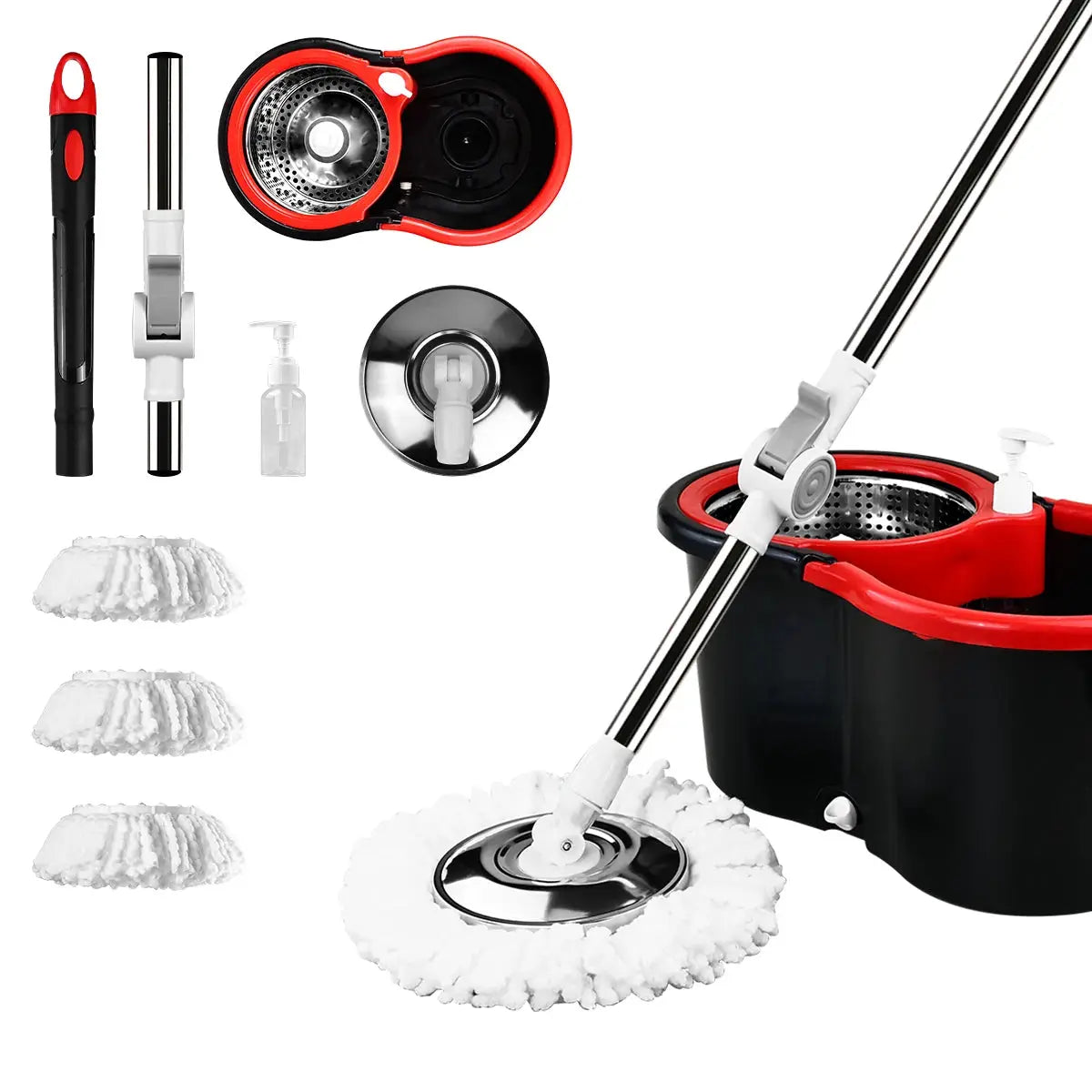 Spin Mop | 360 Degree Dual-Motion | 3 Split-Yarn Mop | Self-Cleaning Bucket