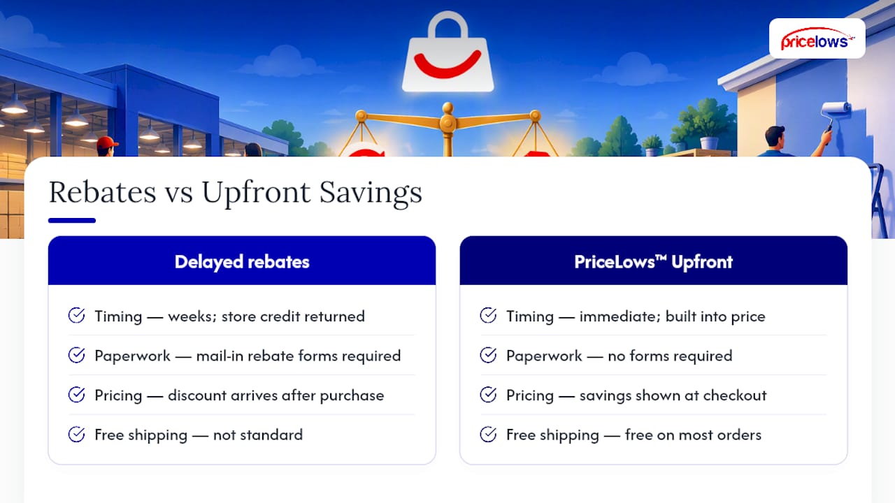 Comparison of rebates and upfront savings