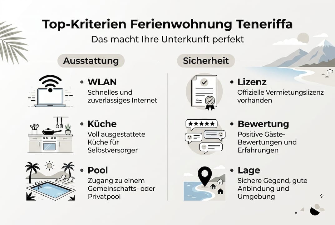 Infografik: Worauf kommt es bei der perfekten Ferienwohnung auf Teneriffa an?
