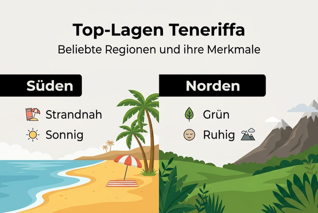 Infografik: Die attraktivsten Orte und Regionen auf Teneriffa im Überblick