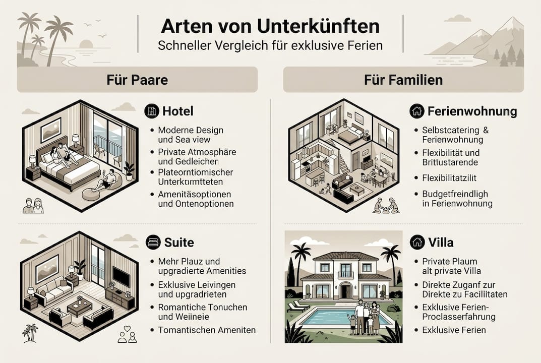 Übersicht der beliebtesten Unterkunftsarten auf Teneriffa – eine Infografik