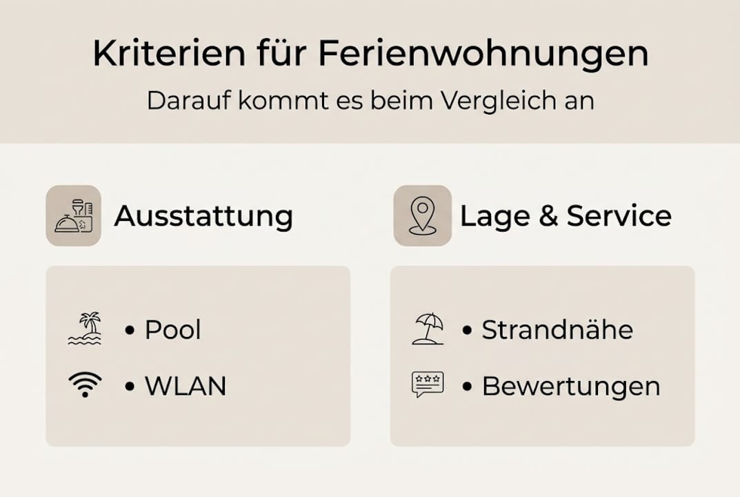 Infografik: Worauf Sie bei der Auswahl Ihrer Ferienwohnung achten sollten