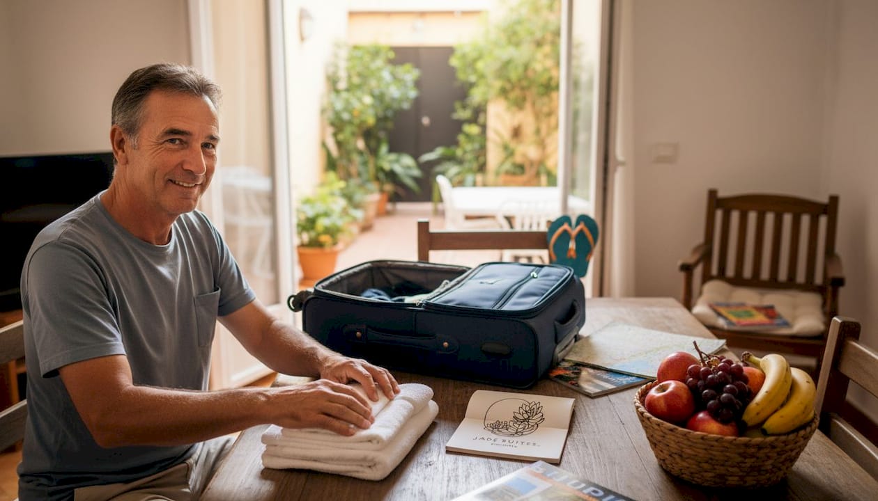 Unser Gast hat sich die Mühe gemacht und eigenständig die Handtücher in unserer Ferienwohnung auf Teneriffa ordentlich zusammengelegt.