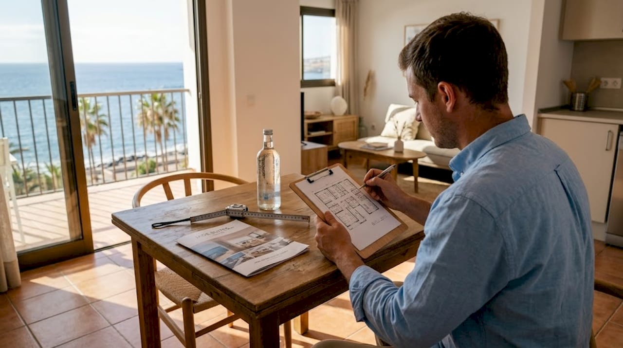 Immobilienmakler nimmt Ferienwohnung auf Teneriffa genau unter die Lupe