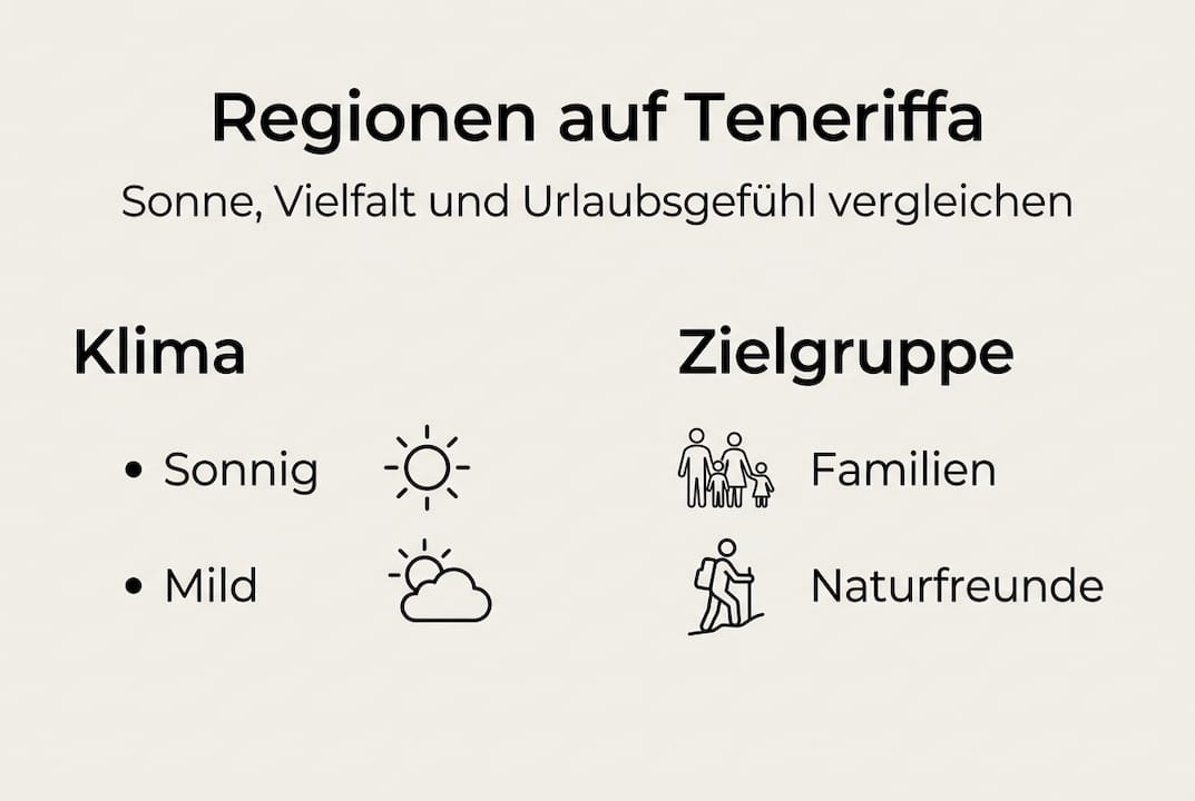 Übersicht der verschiedenen Regionen Teneriffas: Klima im Vergleich und passende Zielgruppen auf einen Blick