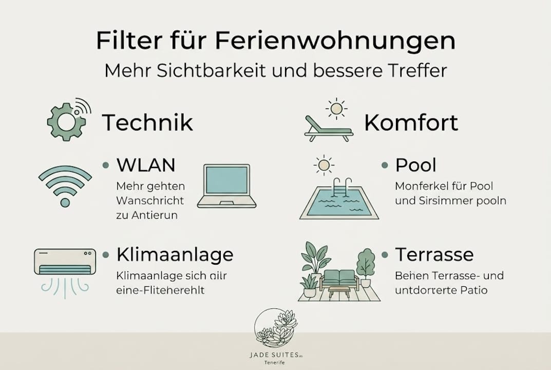 Übersicht: Die wichtigsten Filtermöglichkeiten für Ihre Ferienwohnungssuche auf einen Blick