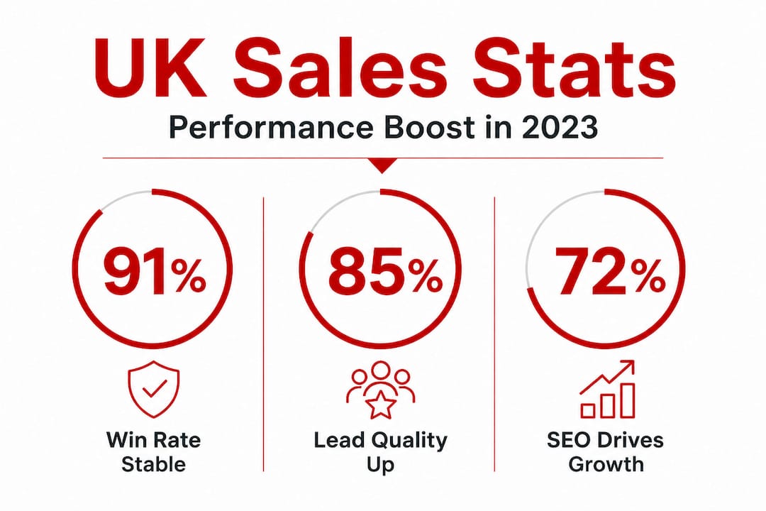 Infographic showing UK sales strategy key metrics