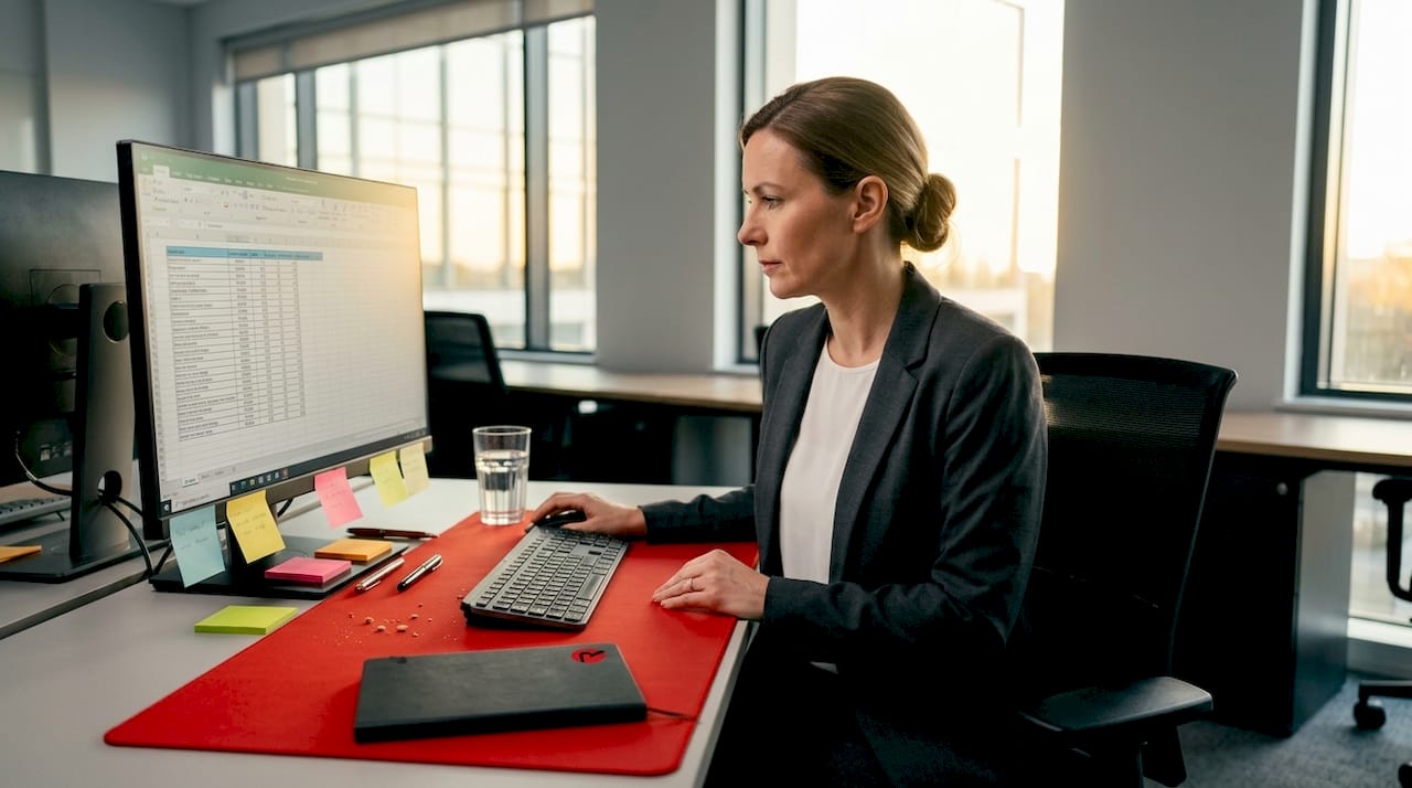 Manager reviewing digital audit for business prep