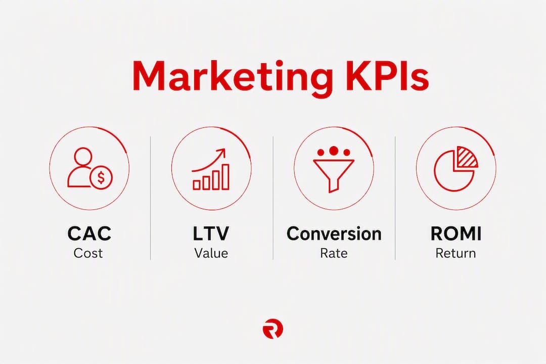 Infographic showing key marketing KPIs for SMEs