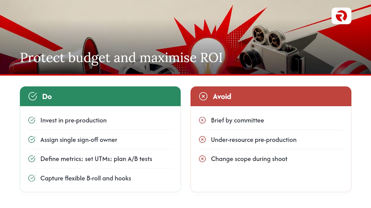 How do you protect budget and maximise ROI during production? — overview diagram
