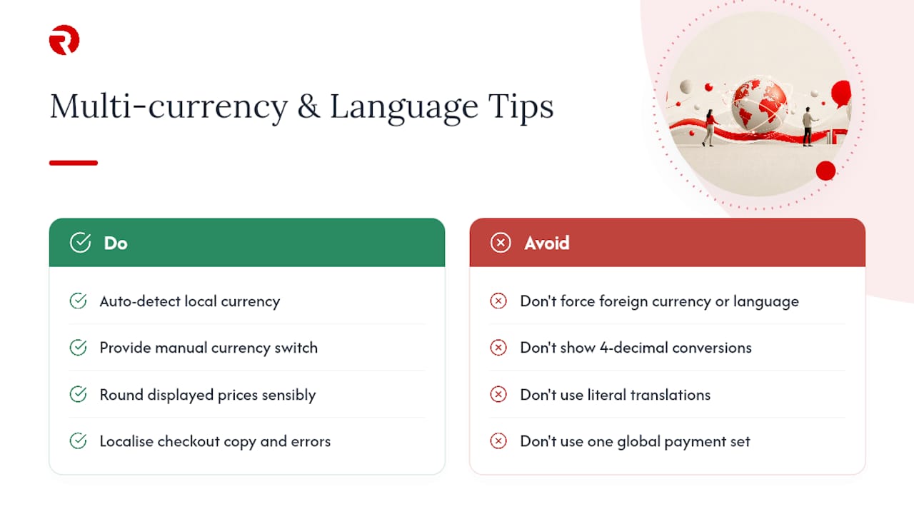Multi-currency and multi-language support for global customers — overview diagram