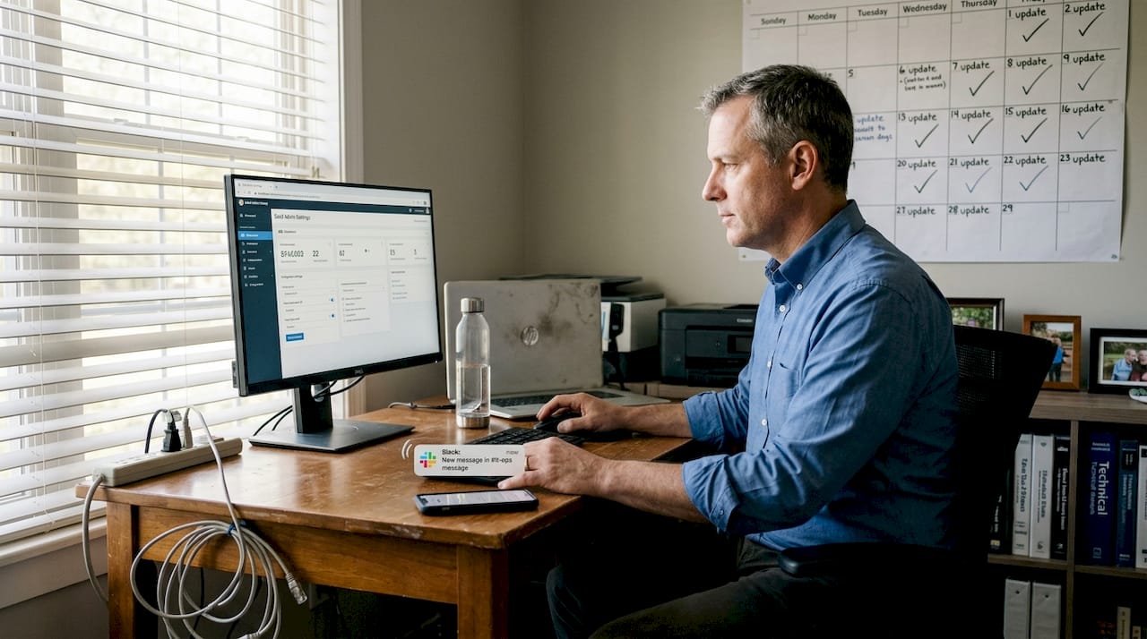 IT manager overseeing SaaS maintenance tasks