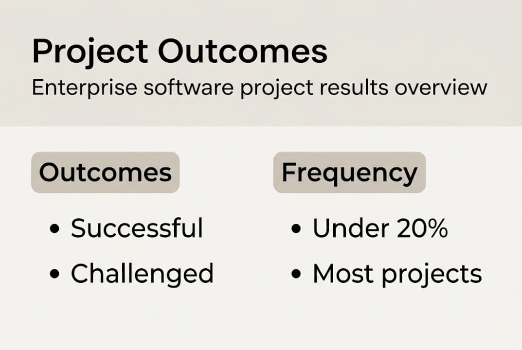 Infographic showing software project success rates