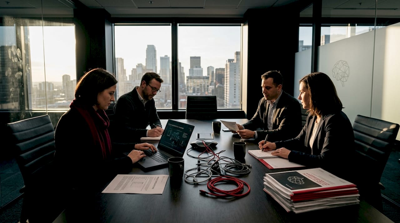 IT team meeting on software scaling strategy