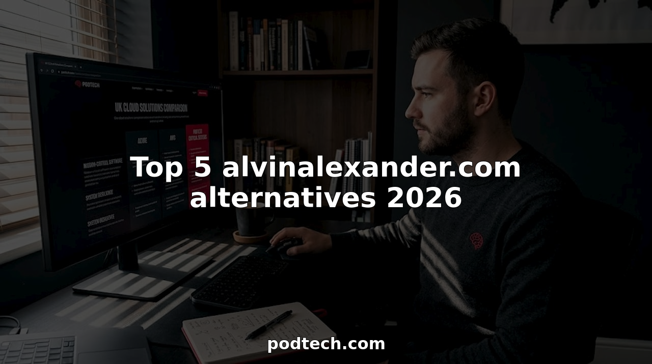 Developer researching website alternatives at corner desk