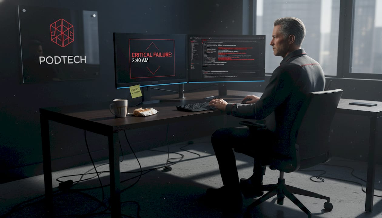 IT manager reviewing enterprise software reliability
